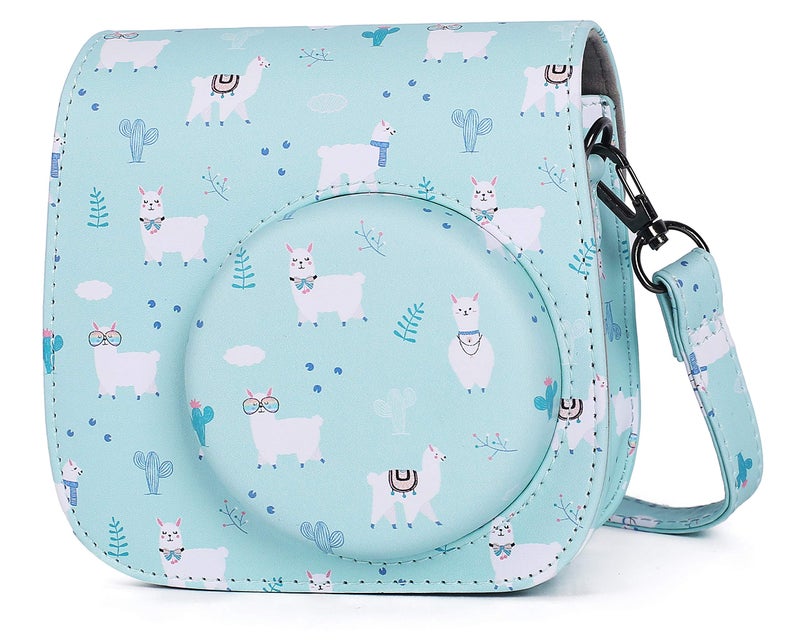 Phetium Instant mini 12 Camera Protective Case Compatible with Instax Mini 12 11,PU Leather Bag with Pocket and Adjustable Shoulder Strap (Alpaca Blue) - Image 1